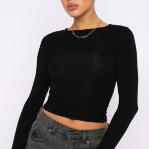 Basic Layering Boat Neck Long-Sleeve Top | 6 Colors