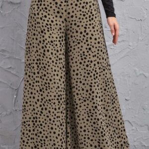 Animal Print High-Rise 40's Palazzo Pants in Olive or Mauve