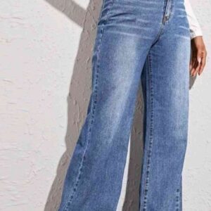 High Waist Wide Leg Denim Jeans