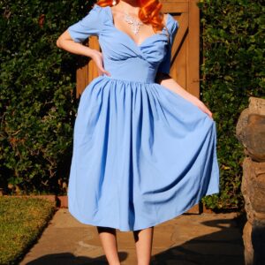 Swing Dress in Chambray Poly Crepe